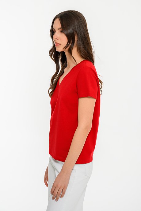 Basic t-shirt με V λαιμόκοψη