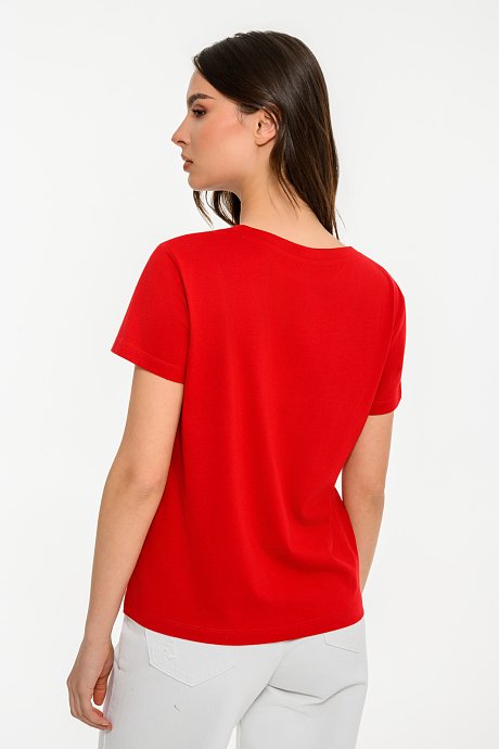 Basic t-shirt με V λαιμόκοψη