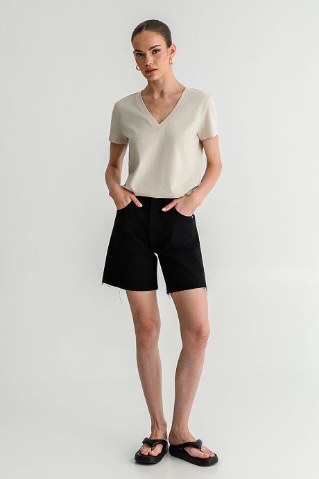 Basic t-shirt με V λαιμόκοψη