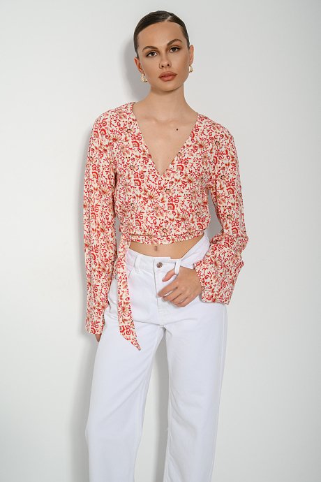 Floral top with tying
