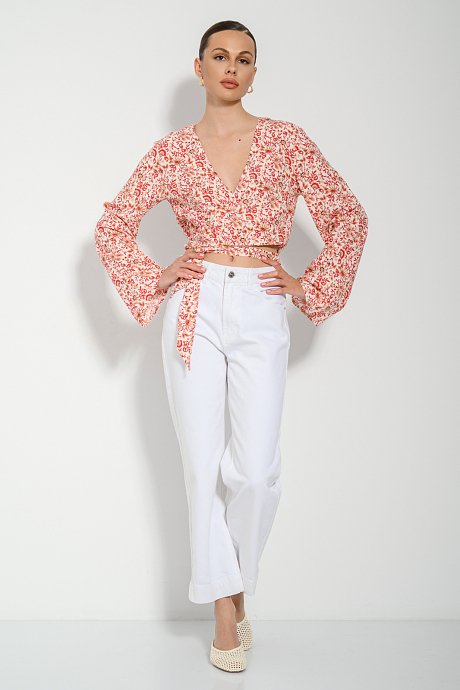 Floral top with tying