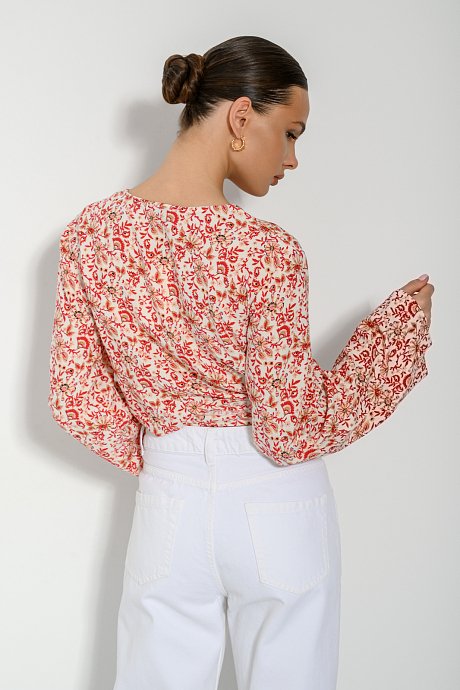 Floral top with tying
