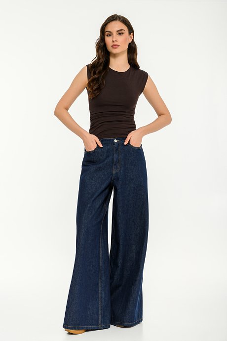 Sleeveless top with shirring details