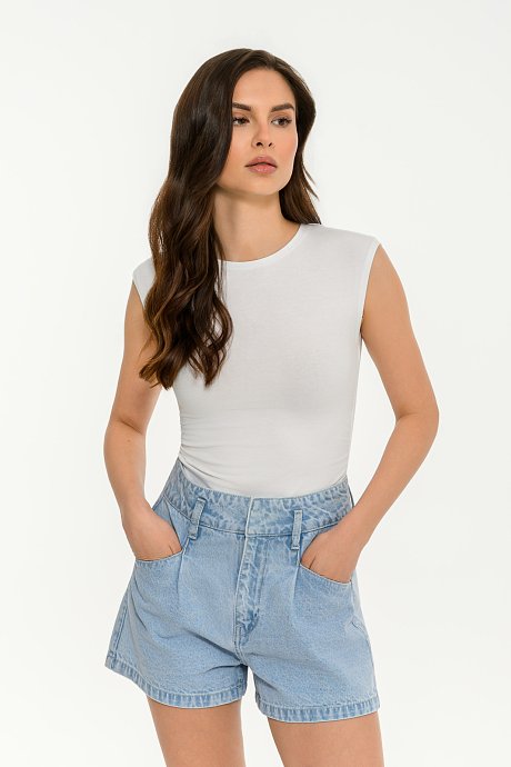 Sleeveless top with shirring details