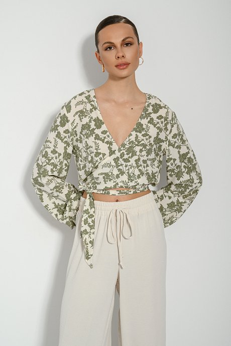 Floral top with tying