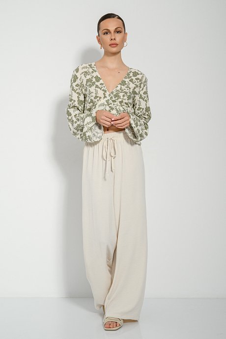 Floral top with tying