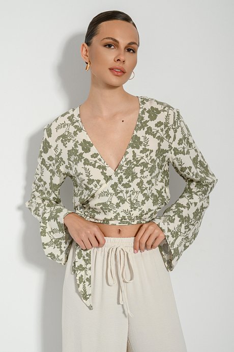 Floral top with tying