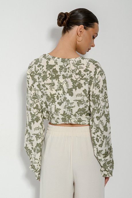 Floral top with tying