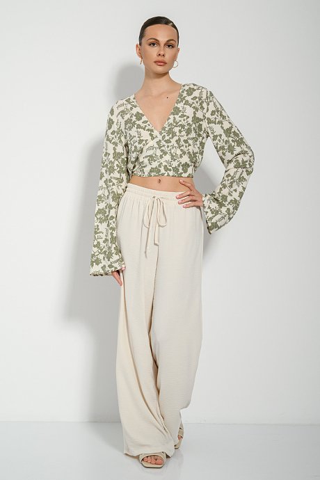Floral top with tying