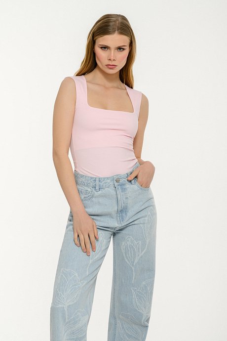 Lycra top with square neckline