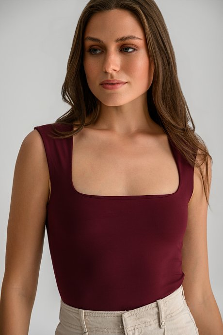 Lycra top with square neckline