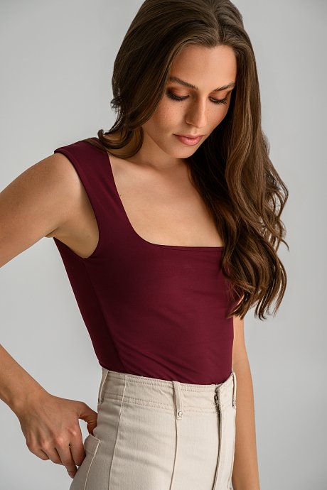 Lycra top with square neckline