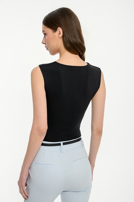 Lycra top with square neckline