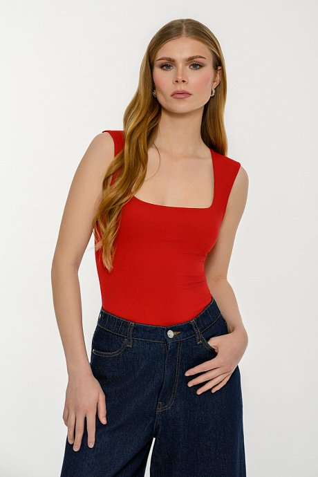 Lycra top with square neckline