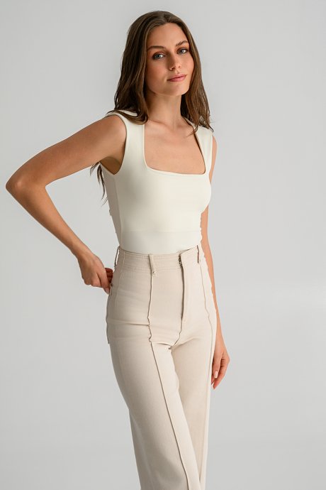 Lycra top with square neckline