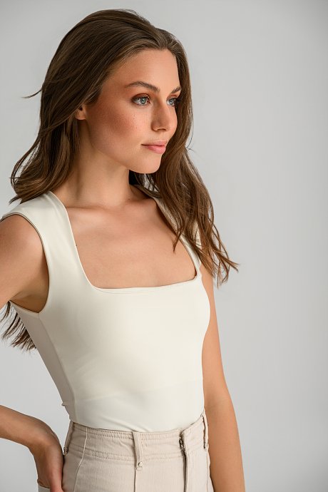 Lycra top with square neckline