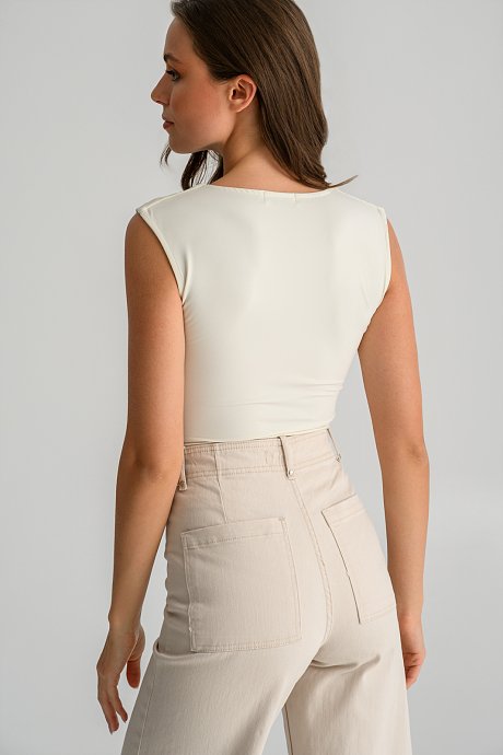 Lycra top with square neckline