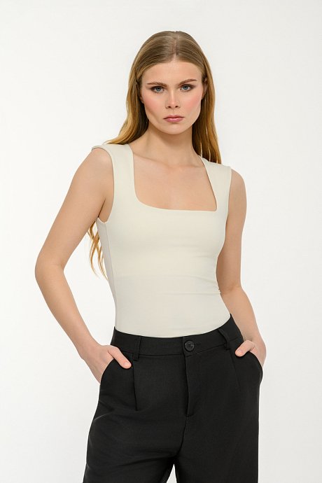 Lycra top with square neckline