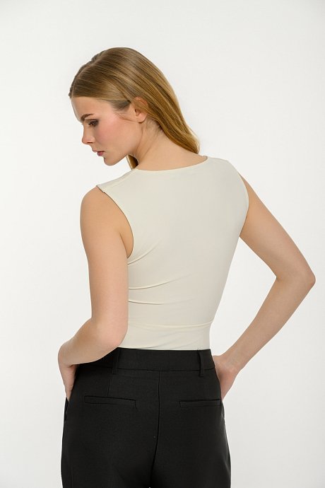 Lycra top with square neckline