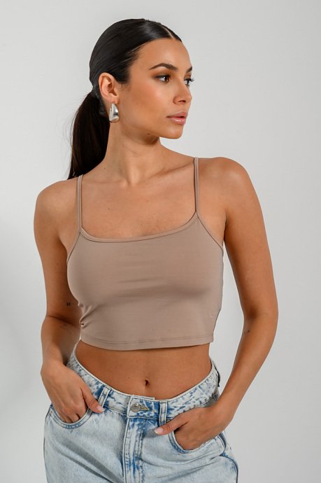 Lycra crop top with spaghetti straps