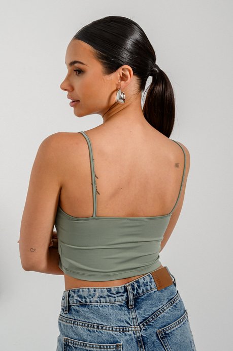 Lycra crop top with spaghetti straps
