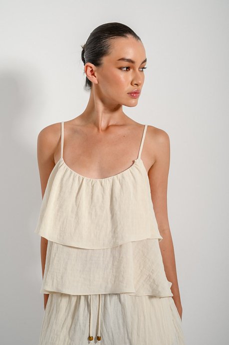 Top with ruffles and spaghetti straps