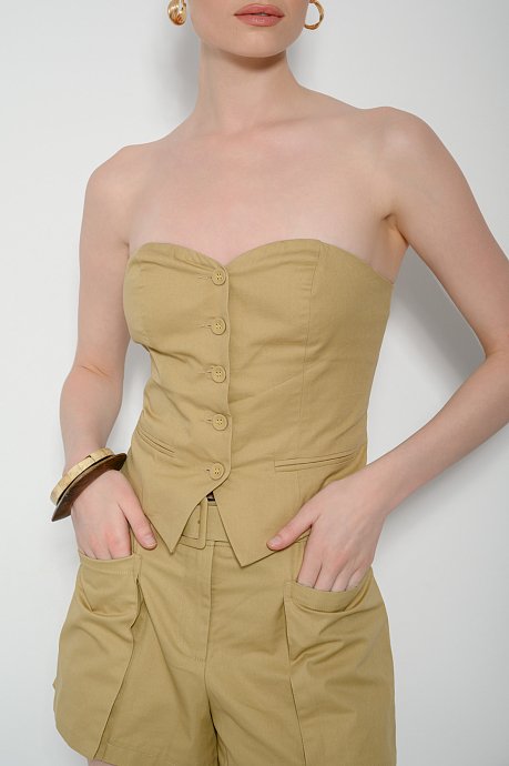 Strapless μπούστο από ποπλίνα