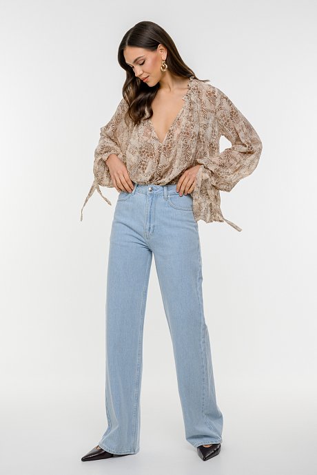 Semi see through top with animal print