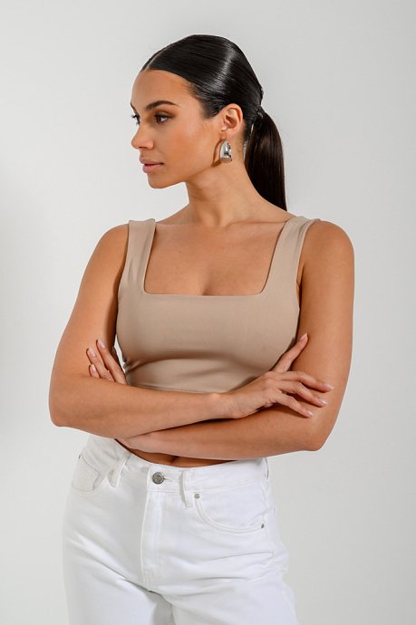 Lycra cropped top with straps
