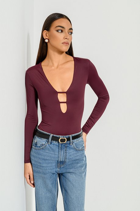 Lycra bodysuit with cut out neckline
