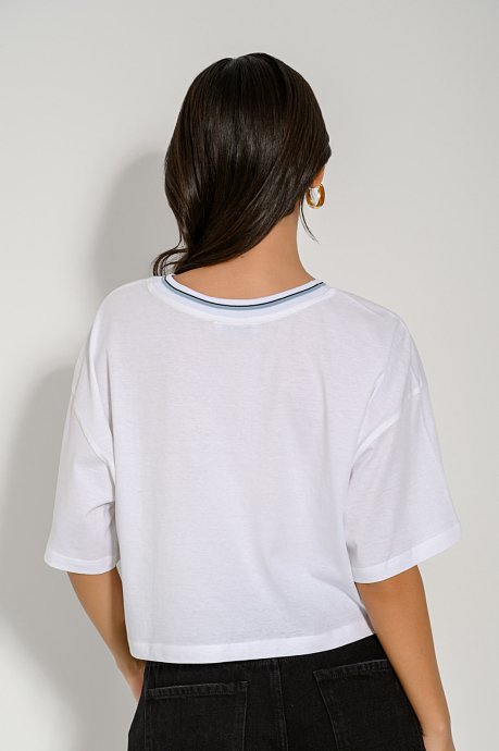 Κροπ t-shirt με τύπωμα