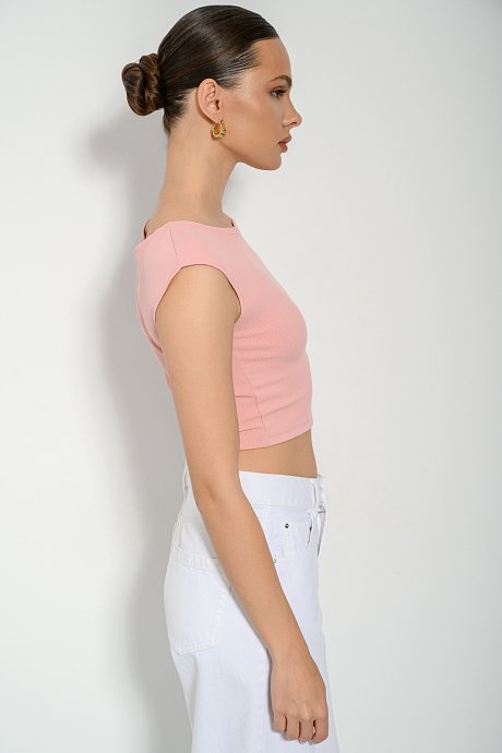 Sleeveless rib cropped top