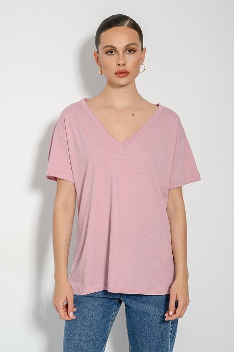 Basic blouse with short sleeves