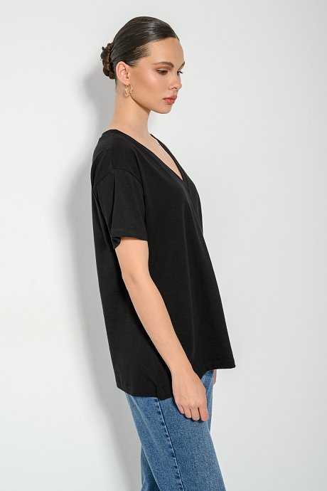 Basic blouse with short sleeves