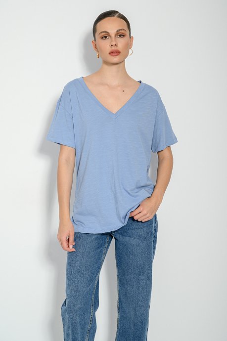 Basic blouse with short sleeves