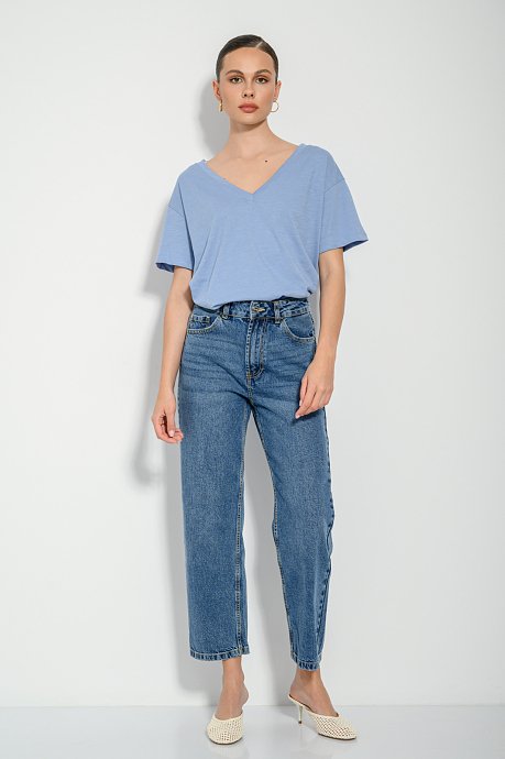 Basic blouse with short sleeves