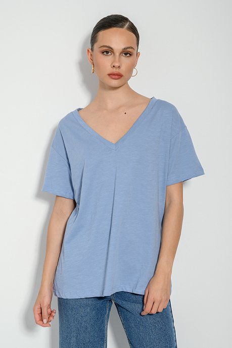 Basic blouse with short sleeves