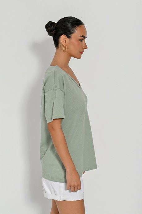 Basic blouse with short sleeves
