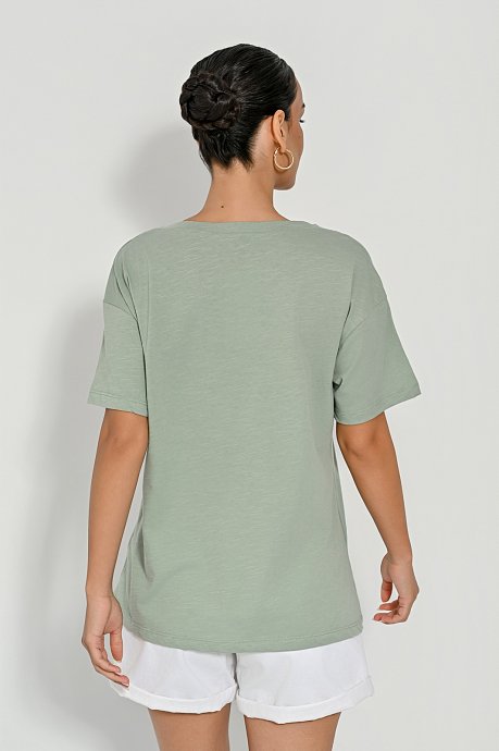 Basic blouse with short sleeves