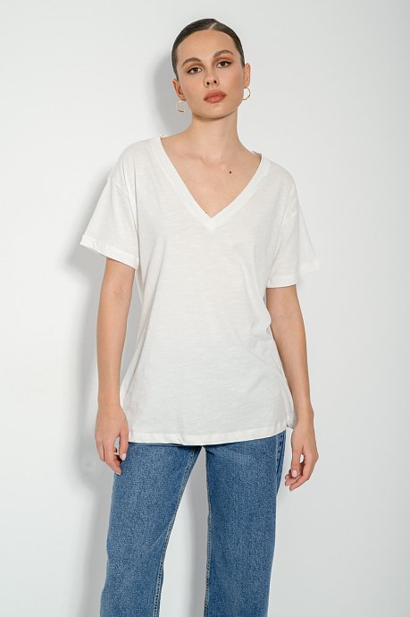 Basic blouse with short sleeves