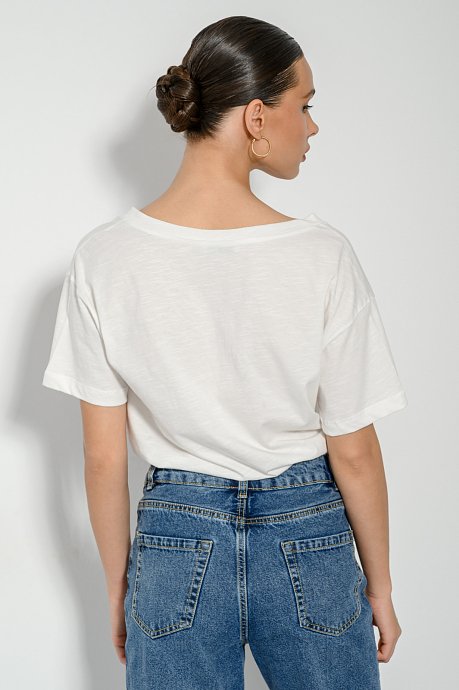 Basic blouse with short sleeves