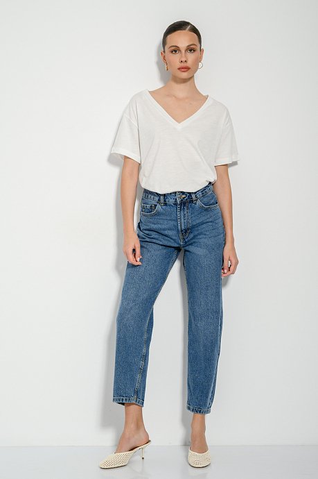 Basic blouse with short sleeves