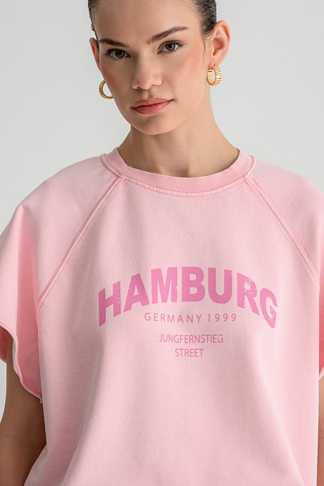 T-shirt with faded look and front print