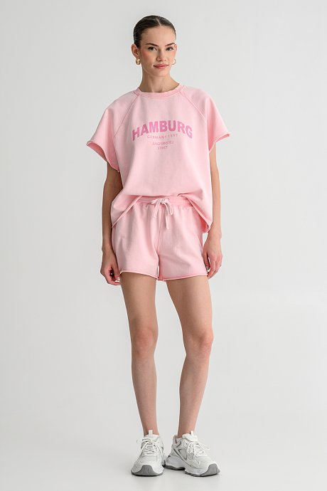 T-shirt with faded look and front print