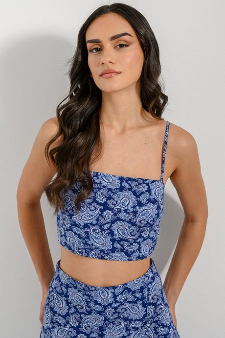 Paisley cropped top with tying