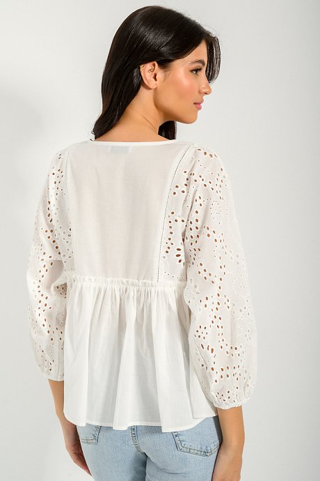 Blouse with perforated details