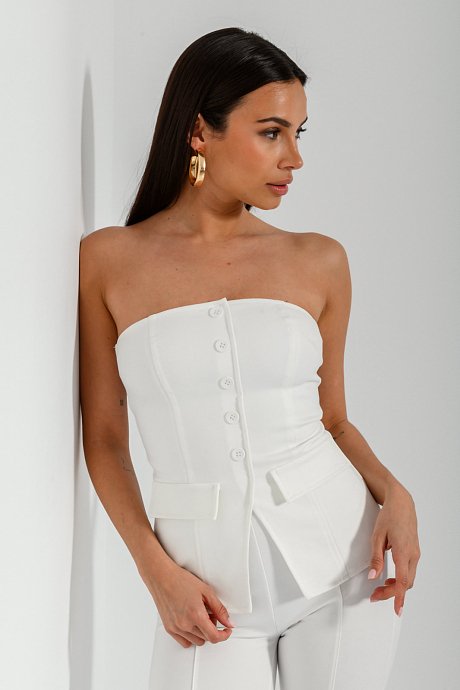Strapless bustier with pocket effect