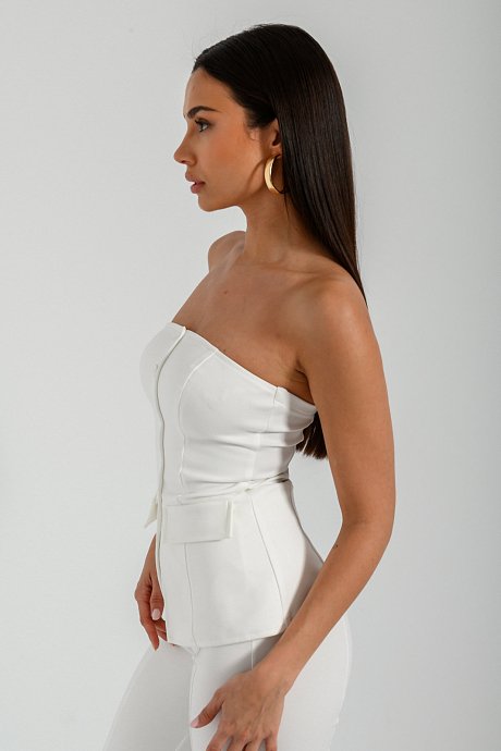 Strapless bustier with pocket effect