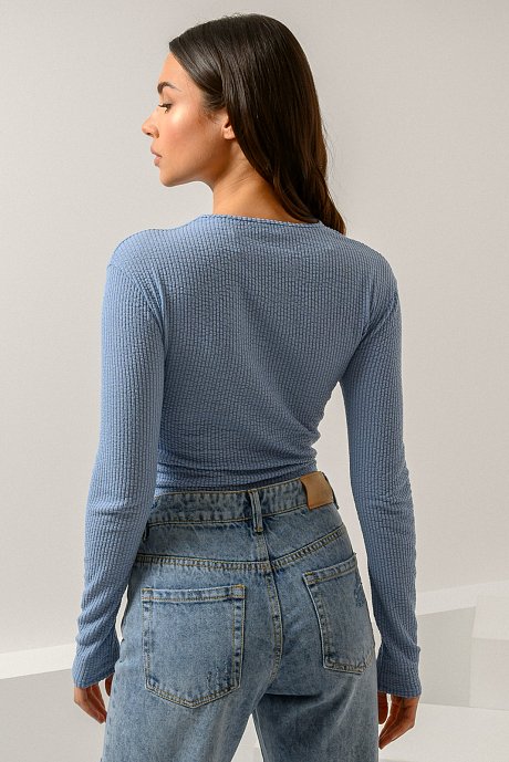 Ribbed cropped top with cross detail