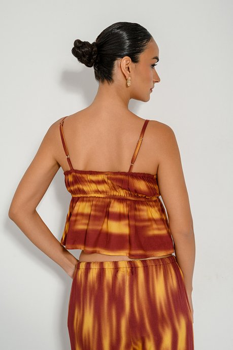 Κροπ τοπ με tie dye print